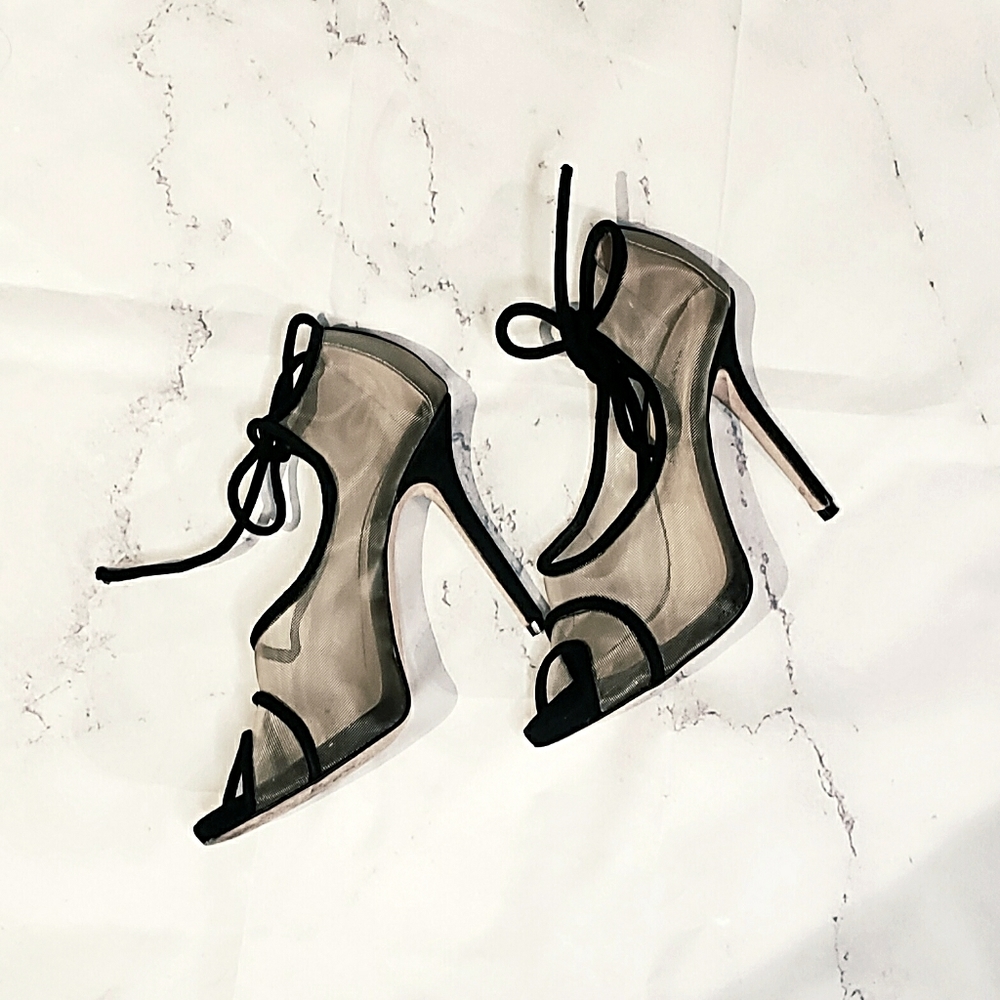 MARSKINRYYPPY nude, tie up, seethrough, mesh pumps